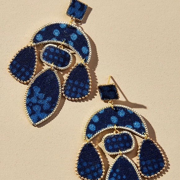 COPY - NWT Anthropologie Textile Embellished Drop Earrings - Picture 1 of 5